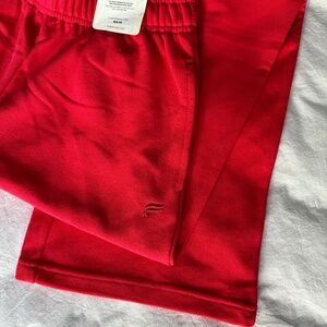 Fabletics Year Round Terry Wide Leg Sweat Pants XS 'Heated Red' NWT